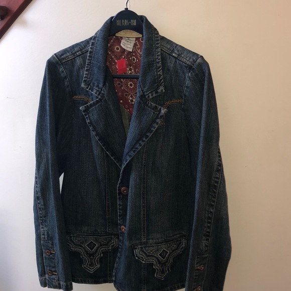 JACKET Vtg Z Cavaricci Denim Jacket - Picture 3 of 4